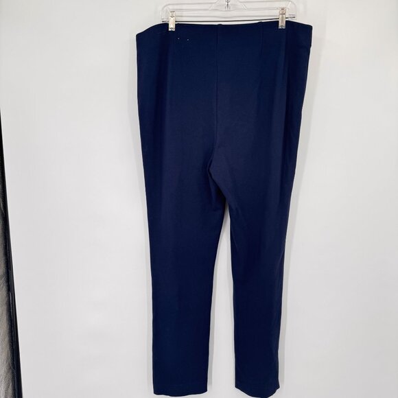 Chicos 3 Womens Navy Blue Straight Leg Pants ponte knit size XL - Picture 5 of 12
